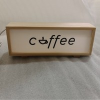 Boîte à café rectangulaire 26*6*10 en bois et acrylique, faite à la main, gravée, décoration d'intérieur, ornements de table, cadeaux de fête, bar à café relaxant