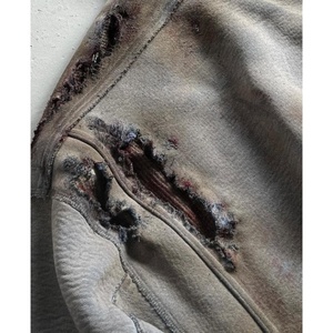 Sudadera con Capucha Oversize de Invierno para Hombre, Estampado Personalizado OEM de Alta Calidad, Estilo Vintage Desgastado con Efecto Ácido y Agujeros, Pullover - Product Image 4