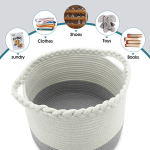 Cuidado del bebé pañal Caddy organizador elegante cuerda de cáñamo <span class=keywords><strong>bolsa</strong></span> de almacenamiento de guardería plegable portátil cesta de almacenamiento de <span class=keywords><strong>ropa</strong></span> <span class=keywords><strong>sucia</strong></span> - Product Image 4