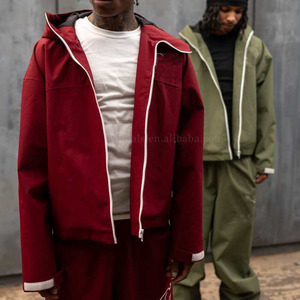 Custom Zipper <strong>Nylon</strong> <strong>Jogger</strong> Baggy Running Soft Shell Track Suit Jacket and <strong>Jogger</strong> Pant Set Waterproof Windbreaker Tracksuits Men - Product Image 5