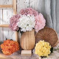 SENMASINE Hydrangea artificielle en soie au toucher réel, grande tête de 19 cm, 50 cm de hauteur, moelleuse, violet, bleu, rose, décoration moderne pour la maison et les cérémonies de remise de diplômes