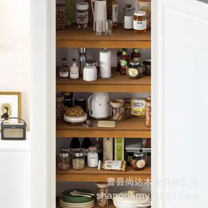 Wooden cabinet internal tiered <b>shelves</b>, wooden movable kitchen bathroom <b>wall</b>-<b>mounted</b> bedroom closet dividers - Product Image 1