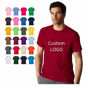 เสื้อยืดคอกลมแขนสั้นผู้ชายผ้าฝ้าย 100% สีพื้นเรียบง่าย สวมใส่สบาย พอดีตัว พร้อมโลโก้แบบกำหนดเอง - Product Image 1