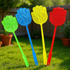 Juego de 10 Matamoscas de Plástico en Forma de Mano Sólidos en Colores Surtidos Herramientas Manuales para el Control de Mosquitos e Insectos Plaga - Product Image 2
