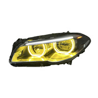 Feux avant bicolores SJC pour BMW Série 5 F10 F18 520i 525i 2011-2017, style yeux d'ange LED jaune et blanc