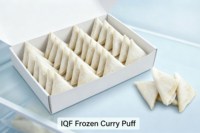Pâtisserie Halal Surgelée au Curry, Emballée en Boîte, IQF, Exportation Usine, Vente en Gros, Snack Croustillant, Fournisseur OEM pour Services Alimentaires, Marque Privée