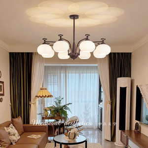 Vintage Style Living Room Chandelier Multi Head Led <b>Light</b> Round Shape E26 Bulb Base Home Use - Product Image 2