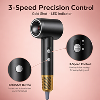 Sèche-cheveux professionnel 1600W à séchage rapide, ionique, compact, de haute qualité, infrarouge lointain, BLDC, avec diffuseur pour salon