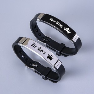 Pulsera de Silicona con Grabado de Corona, Diseño de Rey y Reina, para Parejas, con Logotipo Personalizado, Nueva Moda, Venta al Por Mayor - Product Image 3