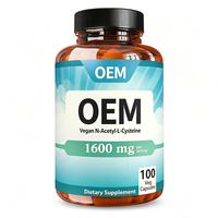 Complément Alimentaire Végétalien N-Acétyl-L-Cystéine 1600mg 100 Capsules Végétales