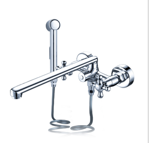 ชุดก๊อกน้ำฝักบัวทำจากวัสดุทองเหลืองด้ามคู่ติดผนังอเนกประสงค์เคลื่อนย้ายได้ก๊อกน้ำฝักบัวอาบน้ำในห้องน้ำ - Product Image 2