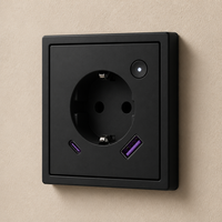 Interrupteur intelligent EU 86 mm 1 2 3 4 voies, panneau tactile WiFi, prise modulaire combinée, USB-C, Alexa, Google, CE, OEM