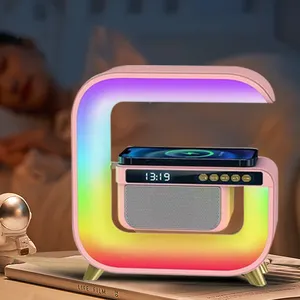 Pengeras suara Bluetooth nirkabel, lampu malam RGB untuk iPhone Samsung Xiaomi Huawei