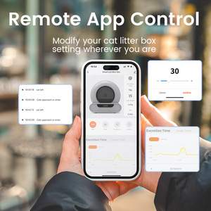 Bac à <span class=keywords><strong>litière</strong></span> automatique intelligent pour chat, grande capacité de 65 L, contrôle par application, gestion des odeurs, anti-pincement, autonettoyant pour chats - Product Image 4