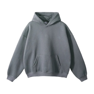Custom Logo Men Pullover Fleece Blank <strong>Plain</strong> Cotton Thick Oversized Heavyweight Designer <strong>Hoodies</strong> &amp; Sweatshirts Manufacturer - Product Image 1