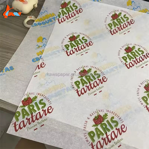 Papier d'emballage alimentaire anti-graisse imprimé avec logo personnalisé, feuilles de papier ciré pour emballages de hamburgers et de sandwichs, fournitures pour restaurants - Product Image 3