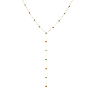 Fancy Geometric Diamond Circular Charm Necklace Stainless Steel Lariat Y Shape Thin <b>Chain</b> Gold Plated Women's Jewelry Gift - Product Image 6