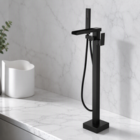 Nouveau style de robinetterie de baignoire en laiton apparent, avec douchette pluie, bec cascade chaud/froid et cartouche céramique, ensemble de douche domestique
