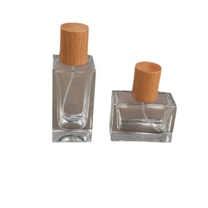 Luxury Portable Perfume Atomizer 30ml <b>50ml</b> Glass Spray <b>Bottle</b> Refillable Empty <b>Bottle</b> with Walnut Wood Cap - Product Image 4