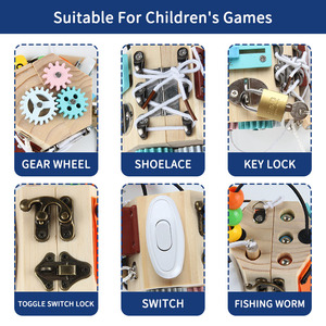 Nouvelle conception de planche d'activités sensorielles Montessori, jouet de voyage pour bébés et tout-petits de <span class=keywords><strong>1</strong></span>, 2 et 3 ans, garçons et filles - Product Image 5