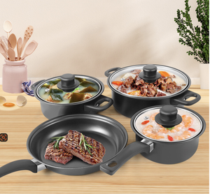 <span class=keywords><strong>Set</strong></span> di Pentole <span class=keywords><strong>Antiaderenti</strong></span> dal Design Moderno, 13 Pezzi, per Uso Domestico, con Padella, Pentola per Zuppa, Pentolino per Latte e Utensili, Rivestimento <span class=keywords><strong>in</strong></span> <span class=keywords><strong>Pietra</strong></span> - Product Image 6