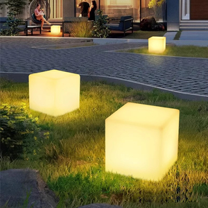 침실을위한 LED 큐브 빛나는 테이블 램프 야외 정원 쇼핑 센터 주변 조명 레스토랑을위한 다채로운 작은 큐브 조명 - Product Image 2