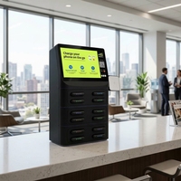 Station de recharge partagée à 12 emplacements avec écran tactile 10,1 pouces, batterie 8000 mAh, charge rapide, distributeur automatique de location, paiement NFC par contact – Meilleures ventes