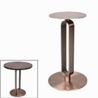 Pied de meuble en acier inoxydable couleur or rose, base de table en métal, socle pour table d'appoint de bar, maison, hôtel