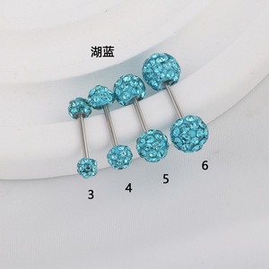 2025 Hotsale de alta calidad colorido Acero inoxidable Cristal Diamantes de imitación cuentas de arcilla Bola de discoteca 3mm/4mm/6mm pendientes de tuerca - Product Image 1