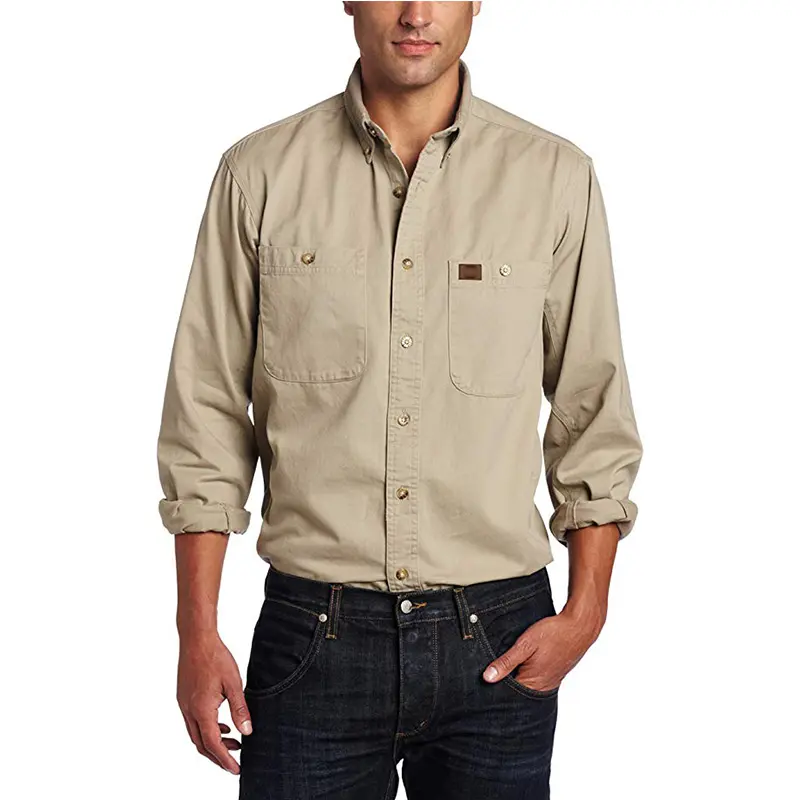 Men Fashion New Men's Cargo Tactical Shirts 100% Cotton Long Sleeve Work Brand Shirt Chemise Plus size