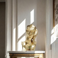 Sculpture en résine abstraite géométrique artistique visage, décoration murale et de table moderne nordique pour la maison, l'hôtel, le bureau, les mariages et les anniversaires