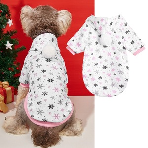 En Stock, Venta Caliente, Sudadera con Capucha para Perros Pequeños, Otoño Invierno, Poliéster, Estampado Floral, Ligera, para Navidad - Product Image 3