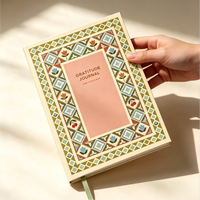 Journal de gratitude A5 à couverture rigide, motif floral rétro personnalisé, carnet de positivité quotidienne, journal de pleine conscience, cadeau