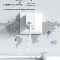 Chargeur Type-C 20W avec prise EU, adaptateur secteur multi-ports en ABS avec protection contre les surcharges, entrée universelle 100-240V