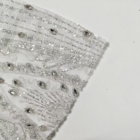 Tissu en maille brodé de perles et de sequins de style baroque orné pour robes de mariée - Tissu de dentelle nuptiale personnalisé de qualité supérieure, usine Keqiao