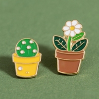 Fournisseur en gros d'épingles, épingles en métal pour plantes en pot, badge, broche, épinglette de fleur, épinglette en émail personnalisée, douce ou dure