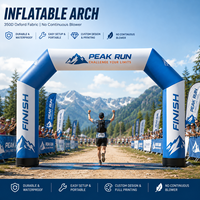 Arche gonflable étanche en tissu Oxford avec logo personnalisé CATC, sans souffleur continu, pour ligne d'arrivée de marathon et événements sportifs
