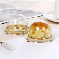 Récipient à pâtisserie en forme de dôme en plastique mini boîte à ampoules gâteau de lune boîtes à chocolat jetables transparent cupcake