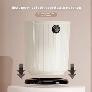 Cổ Điển Kem Phong Cách Thân Thiện Với Môi Nhựa Mở Top Vòng Thùng Rác Có Thể Không Có Nắp Cho Nhà Bếp Phòng Khách Phòng Tắm Hộ Gia Đình Sử Dụng - Product Image 2