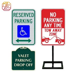 Panneaux <span class=keywords><strong>de</strong></span> signalisation <span class=keywords><strong>de</strong></span> réglementation des parkings commerciaux, durables, pour places réservées handicapés, interdiction <span class=keywords><strong>de</strong></span> stationnement et plaques <span class=keywords><strong>de</strong></span> dépose pour <span class=keywords><strong>valet</strong></span> avec support - Product Image 1