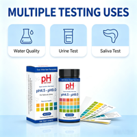Tiras Reactivas de pH Universales 4.5-9.0, 100 Tiras por Tubo, para Pruebas de pH, Acidez y Alcalinidad en Agua, Orina y Saliva