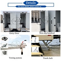 Promotion : Remorque WC Mobile 2 Cabines, Mono-essieu, avec Chasse d'eau, Lavabo et Urinoir, pour Événements Extérieurs et Chantiers