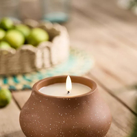 Pot à bougie décoratif en terre cuite mexicaine, poterie parfumée unique pour l'ambiance de la maison et du jardin