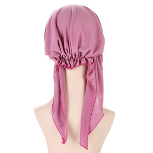<span class=keywords><strong>Bonnet</strong></span> personnalisé <span class=keywords><strong>sous</strong></span>-écharpe avec corde à <span class=keywords><strong>nouer</strong></span> Bonnets de couleur unie Turban <span class=keywords><strong>Hijab</strong></span> pour femmes avec doublure intérieure - Product Image 4