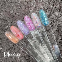 Gel de base TPO Free Mixcoco Flake, gel de base UV LED à retirer par trempage, gel de base en caoutchouc avec paillettes et flocons pour nail art et manucure