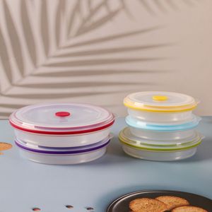 Boîte à bento ronde pliable en silicone écologique Boîte à bento en plastique pour enfants sans BPA - Product Image 4