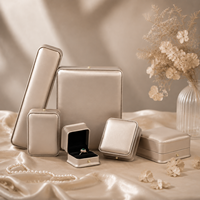 Coffret à bijoux de luxe Zebopak en or champagne pour bague, collier et présentation de cadeaux