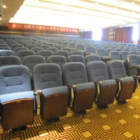 Promotion Fauteuil d'Auditorium Théâtre Église Piétement en Aluminium avec Tablette Pivotante en ABS