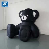 Modèle de personnage de dessin animé gonflable personnalisé, ours noir, décoration d'événements publicitaires en plein air, mascotte animale gonflable