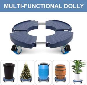 Support de plante rond en plastique réglable de taille roulante avec roulettes pour pot de fleur - Product Image 4